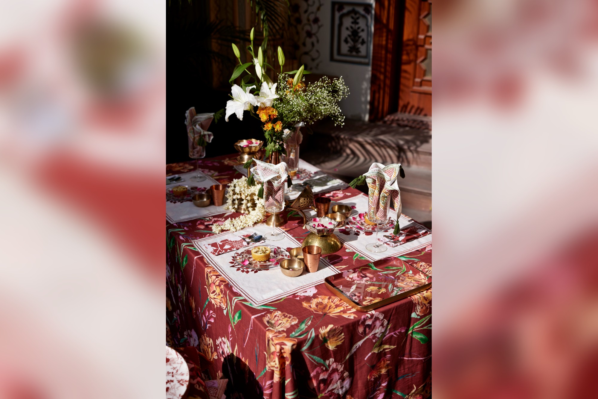 Transform dining with vVyom’s Ruby-Red table decor