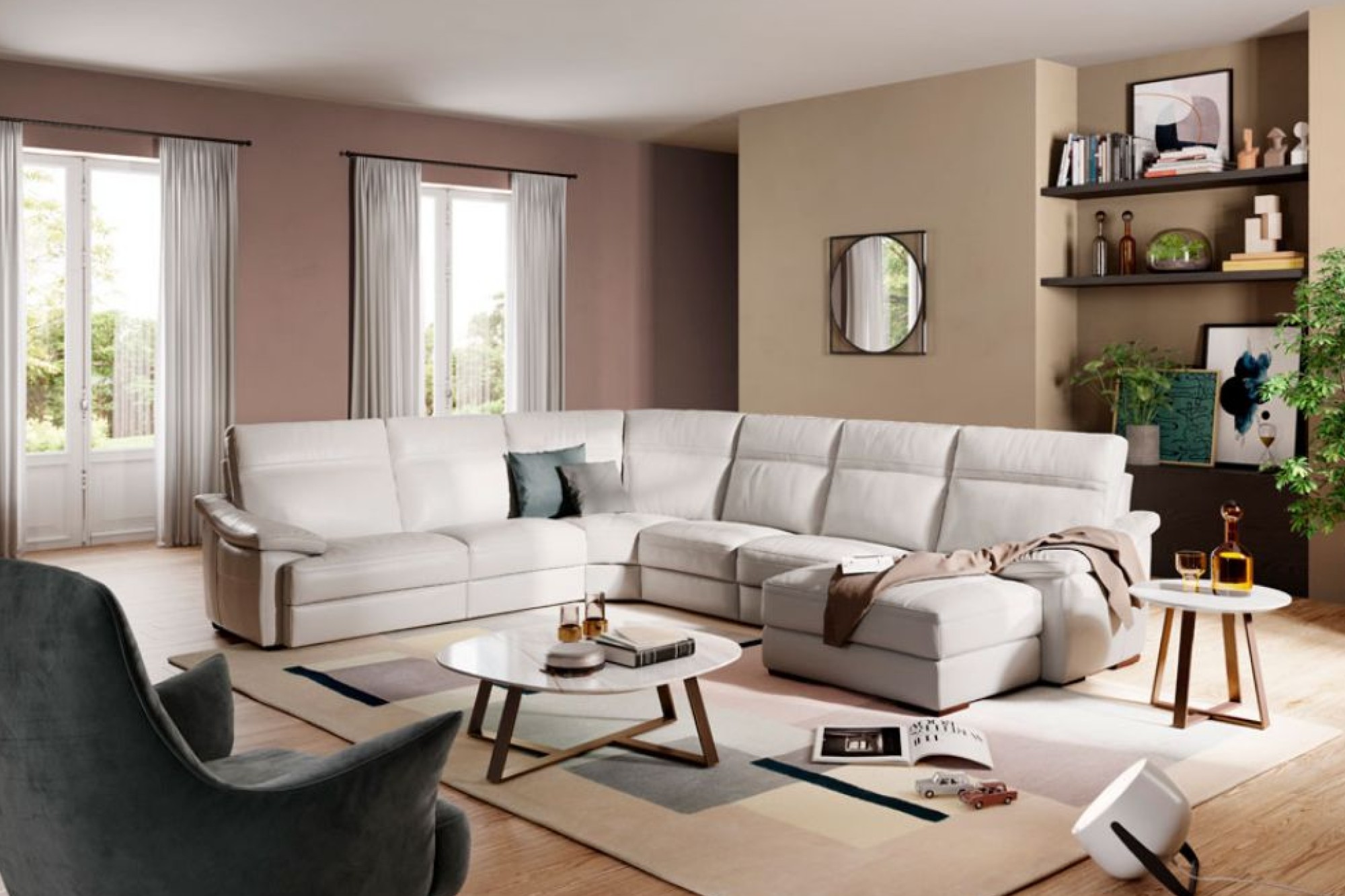 Natuzzi Edition White Sofas effortlessly elevate elegance and comfort