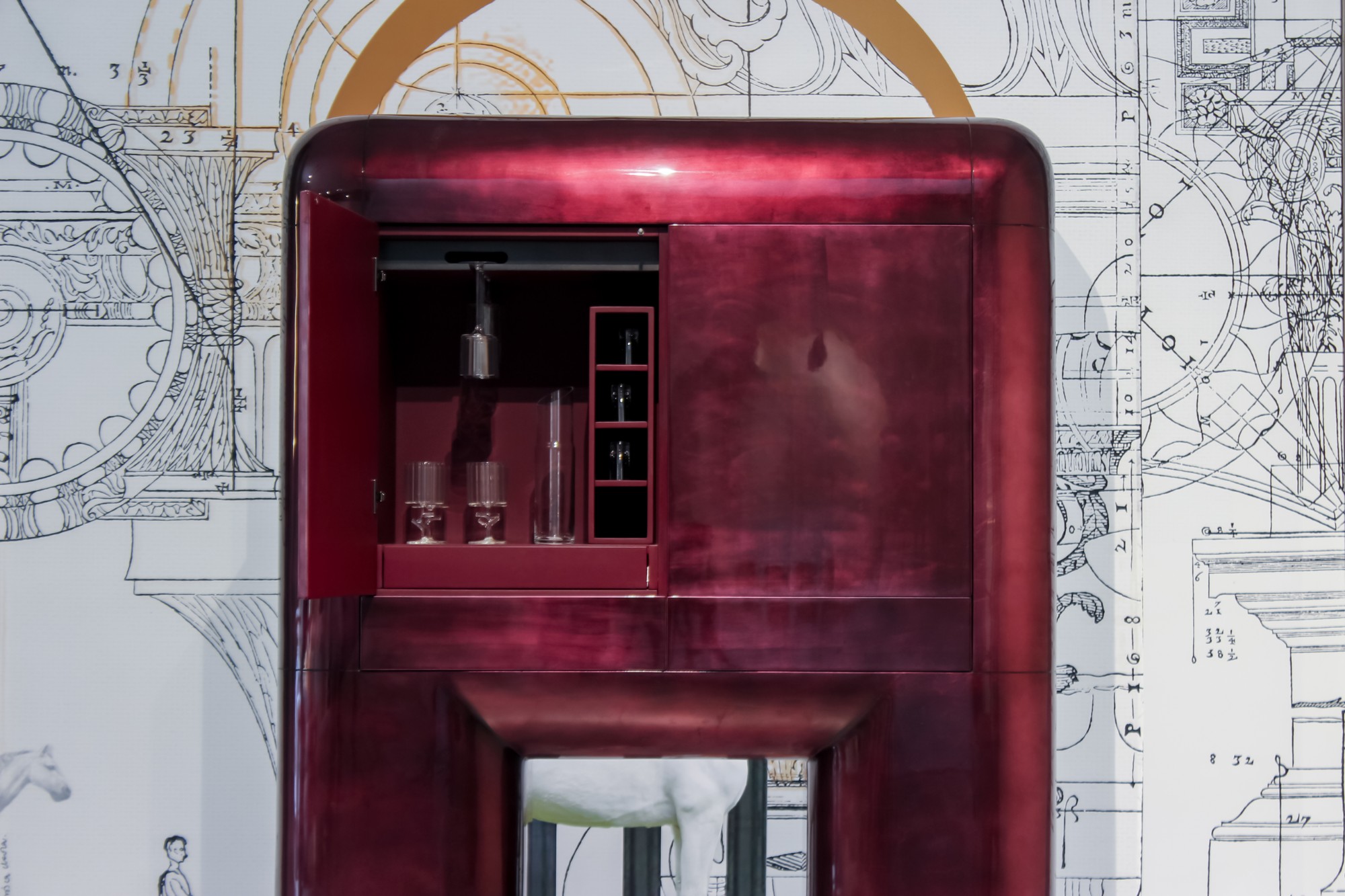 Essentia Home presents Bold Burgundy statement cabinet